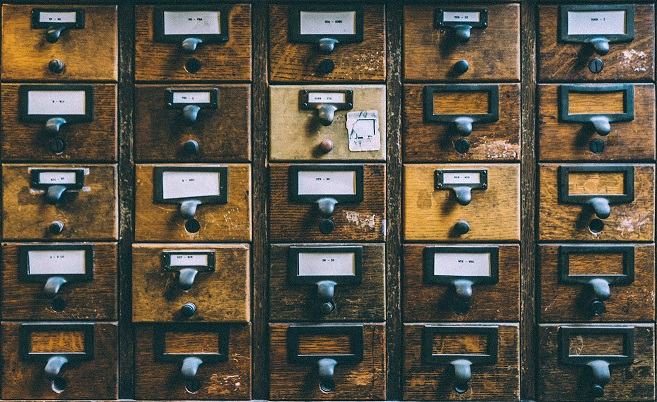 Card catalogue in a library